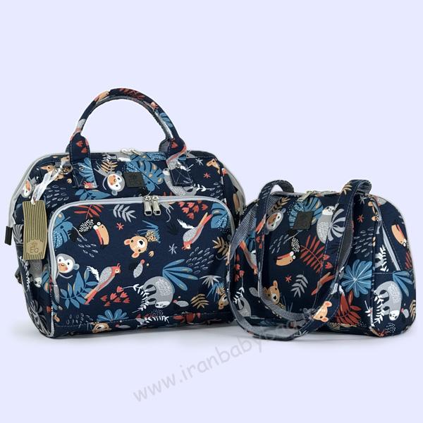 ساک لوازم نوزاد دو تکه مدل هیوا ساک لوازم نوزاد دو تکه مدل هیوا-کیف لوازم نوزاد همراه با کیف کوچک