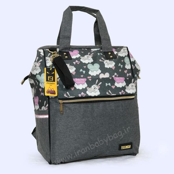 کوله پشت لوازم نوزاد مدل فندی طرح خرگوش کوله پشتی وسایل کودک مدل فندی طرح خرگوش