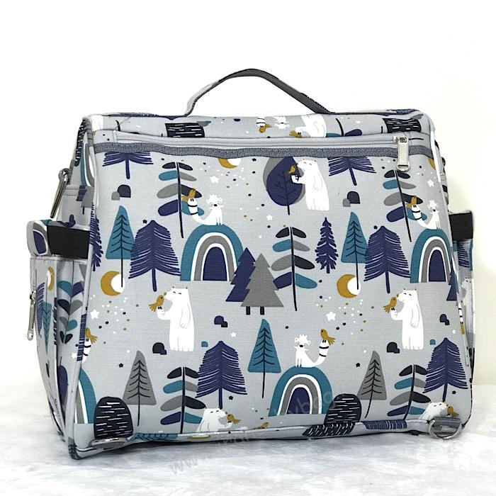 عکس اطراف کیف لوازم نوزاد کوله پشتی لوازم نوزاد یونا خرسی، کیف لوازم نوزاد طرحدار با کیفیت