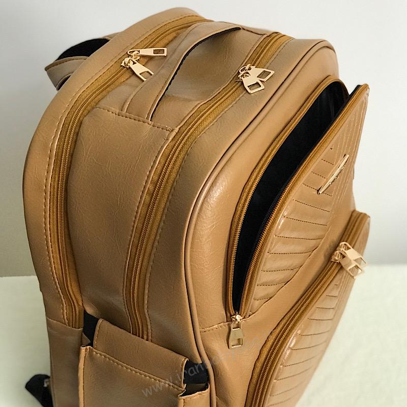 کوله لوازم نوزاد چرم مدل کارگو کوله وسایل نوزاد چرم مدل کارگو عسلی