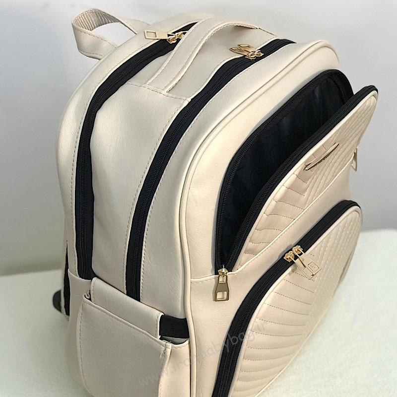 کوله لوازم نوزاد چرم مدل کارگو کیف کوله پشتی لوازم نوزاد و کودک چرم مدل کارگو کرم