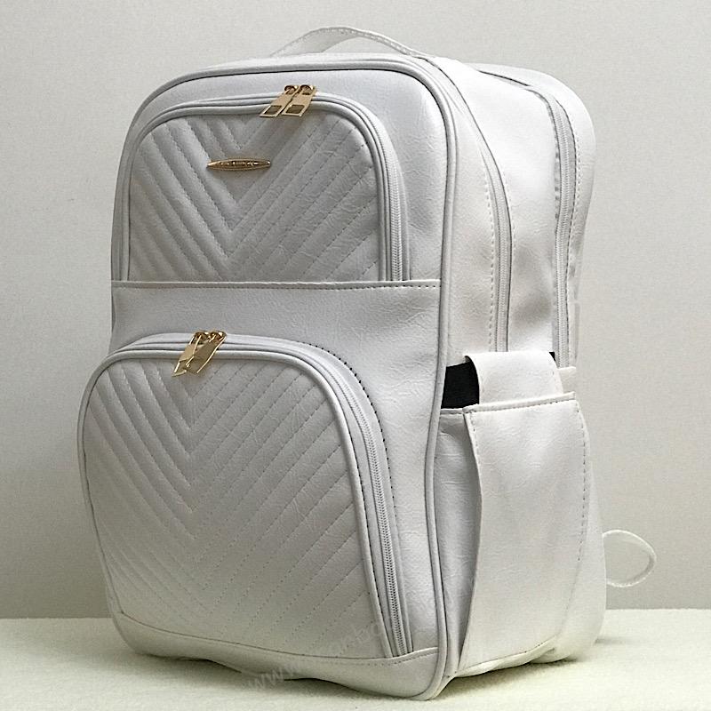 کوله لوازم نوزاد چرم مدل کارگو کوله پشتی وسایل و لوازم نوزاد چرم مدل کارگو سفید