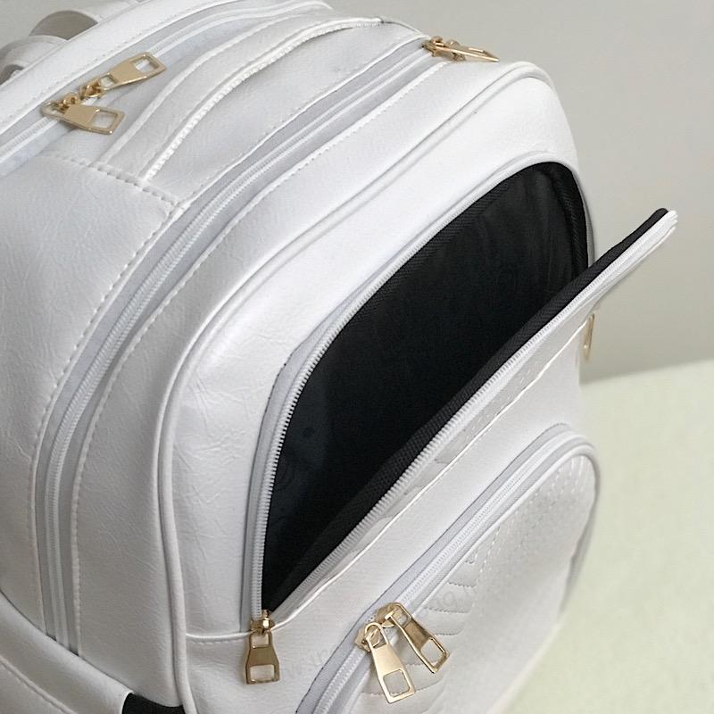 کوله لوازم نوزاد چرم مدل کارگو کیف کوله لوازم نوزاد چرم مدل کارگو سفید