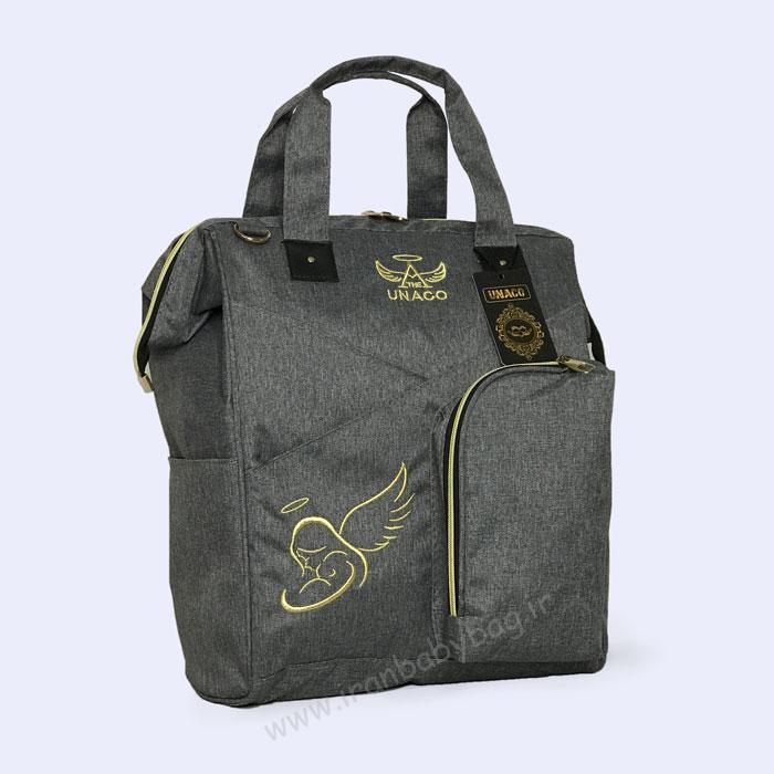 کیف لوازم نوزاد آنجل کوله پشتی لوازم نوزاد طوسی از نمایندگی برند یوناکو در تهران-کیف لوازم مادر و نوزاد-ساک لوازم نوزاد