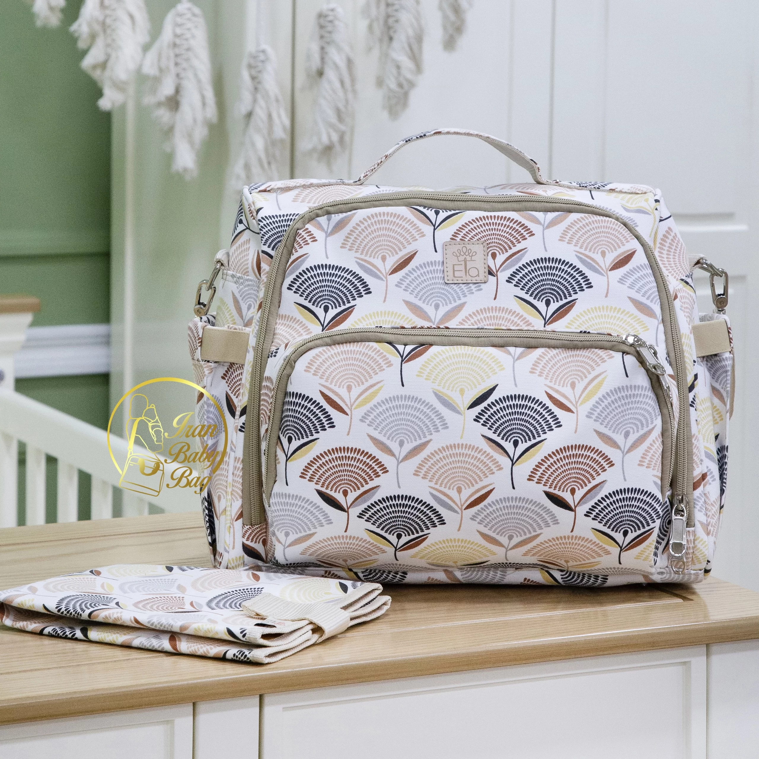 ساک نوزاد هیوا ساک وسایل نوزاد دوتایی الا مدل هیوا طرحدار