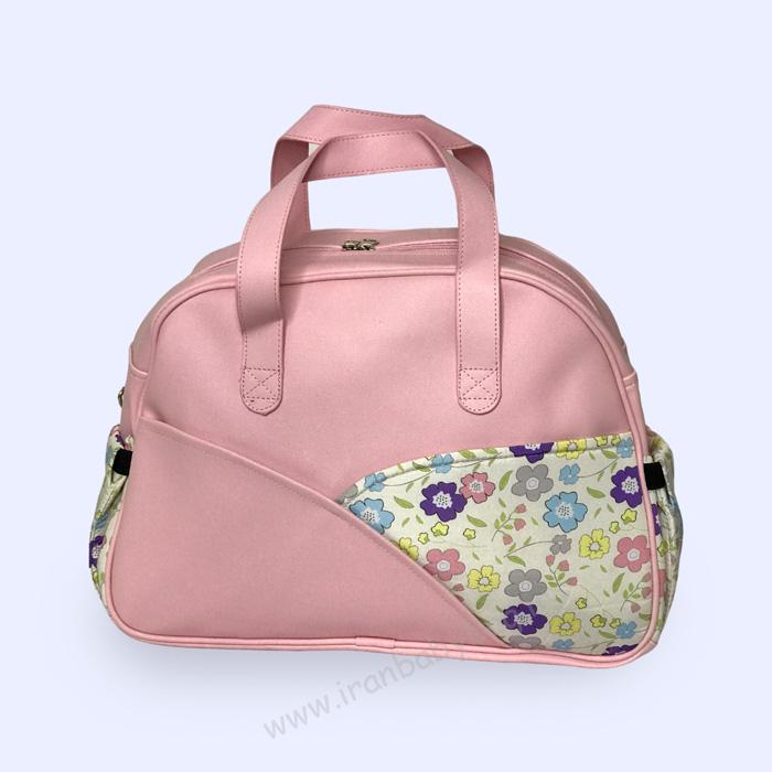 ساک رودوشی لوازم نوزاد گلدار ساک رودوشی لوازم نوزاد دخترانه