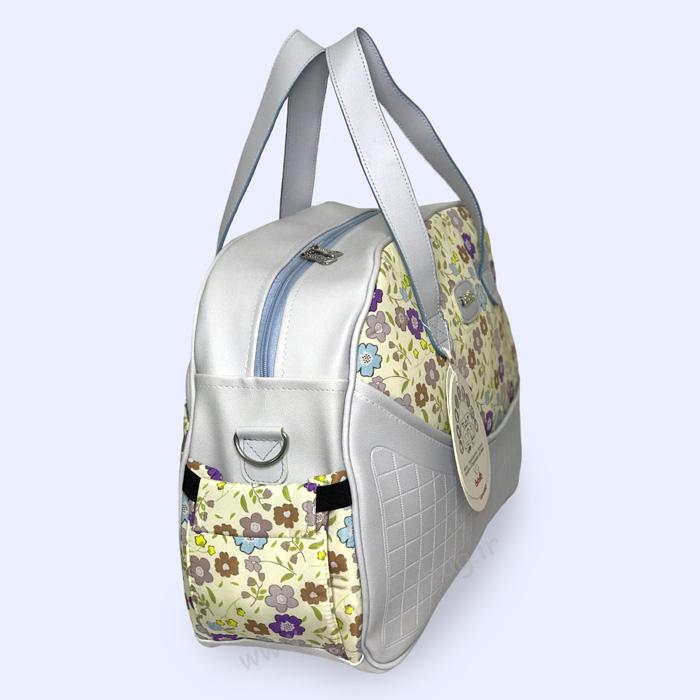 ساک رودوشی لوازم نوزاد گلدار ببتو ساک رودوشی لوازم نوزاد گلدار برند ببتو، ساک سیسمونی، ساک بیمارستانی