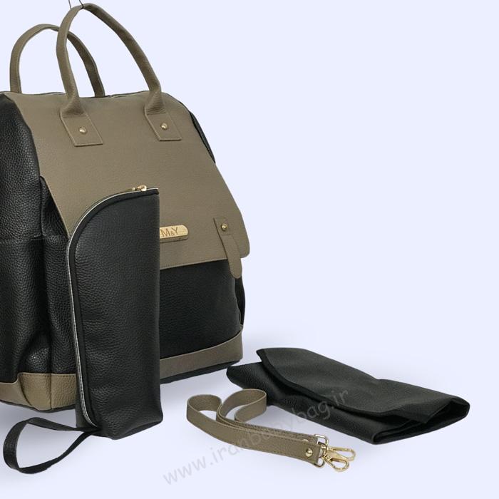 اقلام همراه کوله پشتی لوازم نوزاد چرم M&Y اقلام همراه کوله سیسمونی چرم لوازم نوزاد چرم M&Y