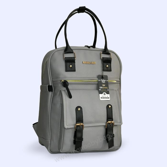 کوله پشتی وسایل نوزاد چرم کاسپین طوسی کوله پشتی وسایل نوزاد چرم اسپرت با دوام