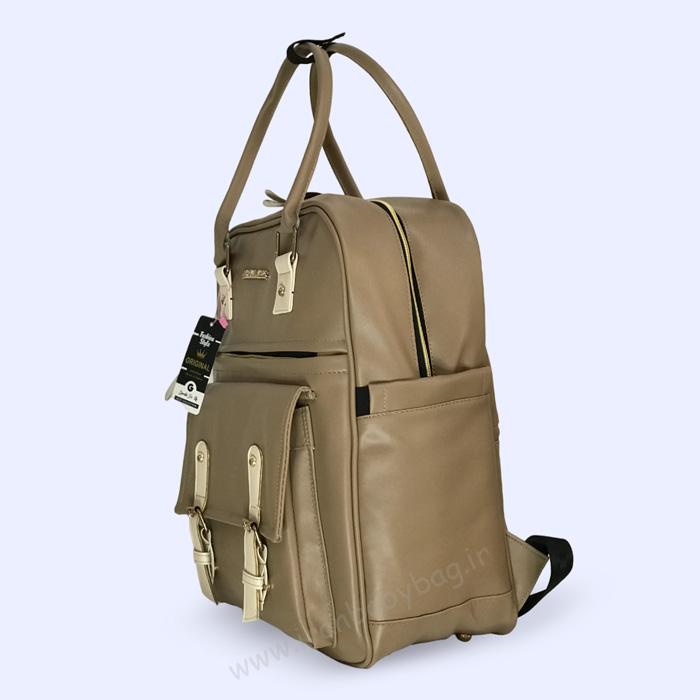 کوله پشتی لوازم نوزاد چرم کاسپین از پهلو کوله پشتی وسایل نوزاد چرم با کیفیت اصل