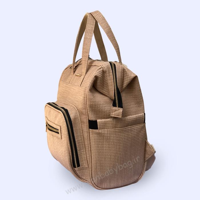 کیف نوزاد چرم مدل نوبل کیف کولهای لوازم مادر و نوزاد چرم مدل نوبل رنگ نخودی