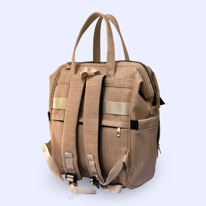 کیف نوزاد چرم مدل نوبل کیف کولهای وسایل کودک و نوزاد چرم مدل نوبل رنگ نخودی