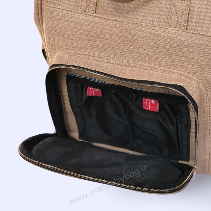 کیف نوزاد چرم مدل نوبل کیف کولهای لوازم مادر و کودک چرم مدل نوبل رنگ نخودی