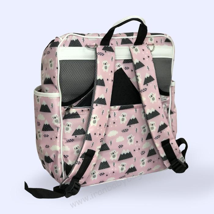 کوله پشتی لوازم نوزاد مدل آیسان کوله پشتی لوازم نوزاد دخترانه جادار