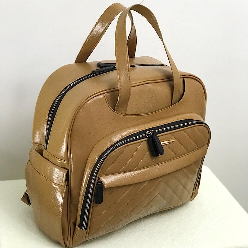 ساک لوازم نوزاد چرم ویانا رنگ عسلی ساک وسایل و لوازم نوزاد چرم ویانا رنگ عسلی