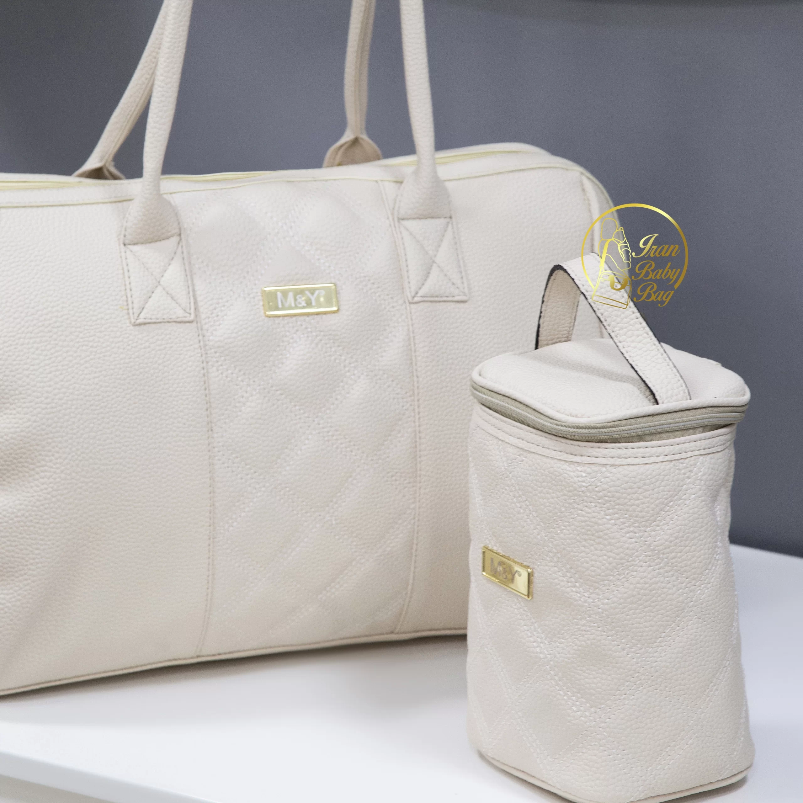 ساک لوازم نوزاد چرم گایا ساک بچه چرم گایا