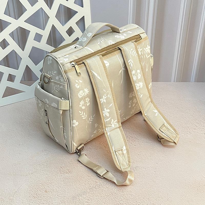 کیف بیمارستانی یونا گلدار کرم کیف کوله پشتی وسایل نوزاد